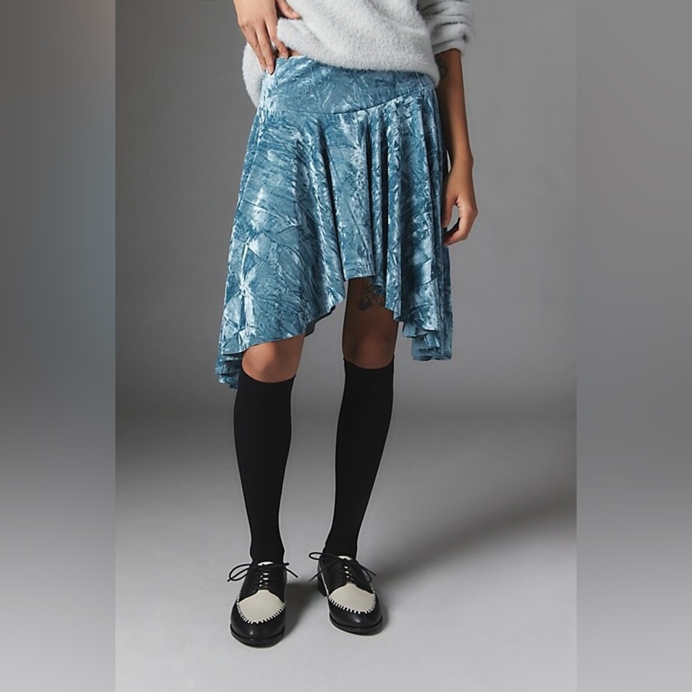 Silence + Noise Crushed Velvet mini skirt